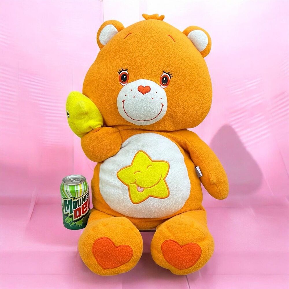 VTG Care Bears 28" Laugh-a-Lot Jumbo Plush Orange Star 2004 Buddy Cuddle Pillow